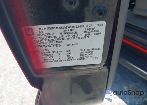 2003 Chevrolet Suburban 1500 Ls from USA, damaged, VIN 3GNFK16Z93G316729